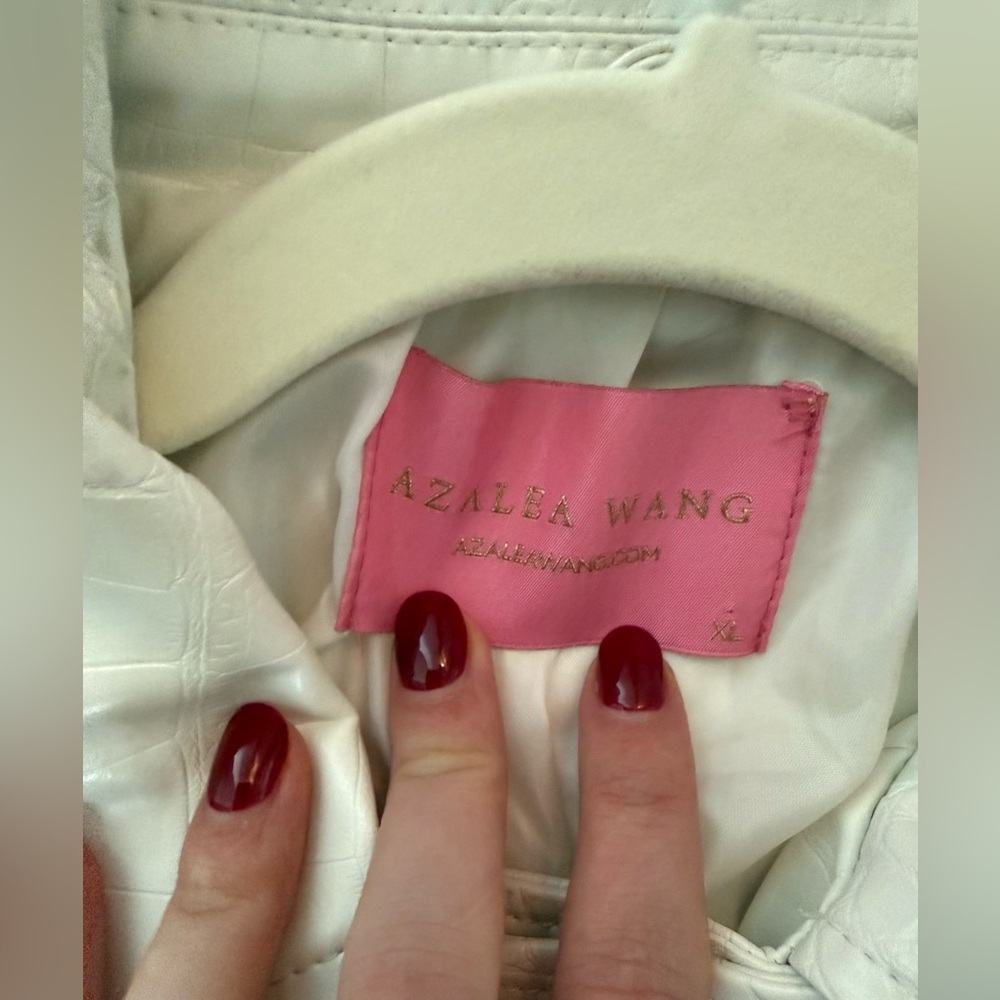 Azalea Wang Women's White Embellished Leather Jacket - Picture 6 of 11